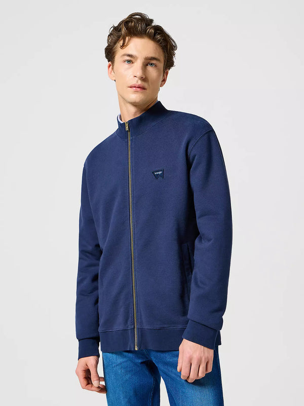 Wrangler Sweatshirt Funnel Neck Zip — Navy