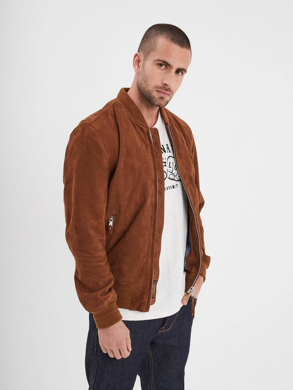 Daytona73 Veste Windon Goat Suede — Cognac