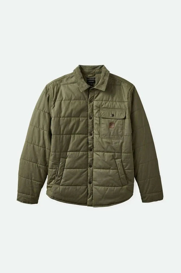 Brixton Cass Waxed Canvas Jacket — Olive Stone