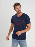 Daytona73 T-shirt American Slub Cotton — Navy / White / Black