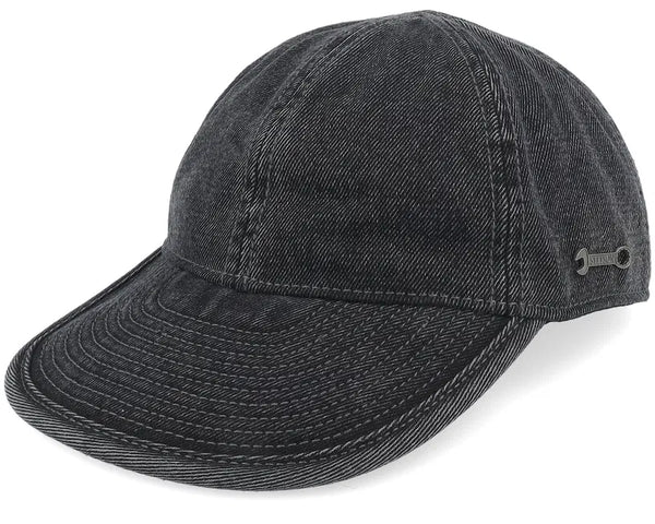 Stetson Casquette Engineer Cap Denim Garage Theme — Black Denim
