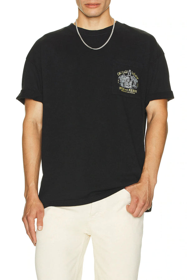 Iron and Resin T-shirt Old Whiskey Pocket Tee — Black / Marsala