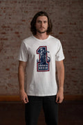 Iron and Resin One Moto Tee — White Homme