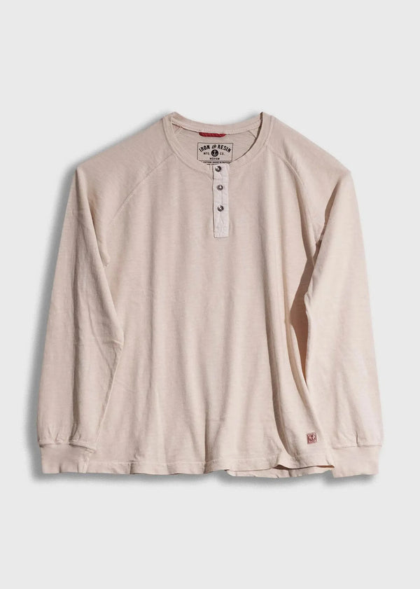 Iron and Resin T-shirt Topock Henley — Natural / Navy