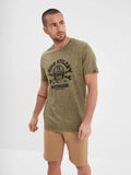 Daytona73 T-shirt Monroe Slub Cotton — Black / Green Moss
