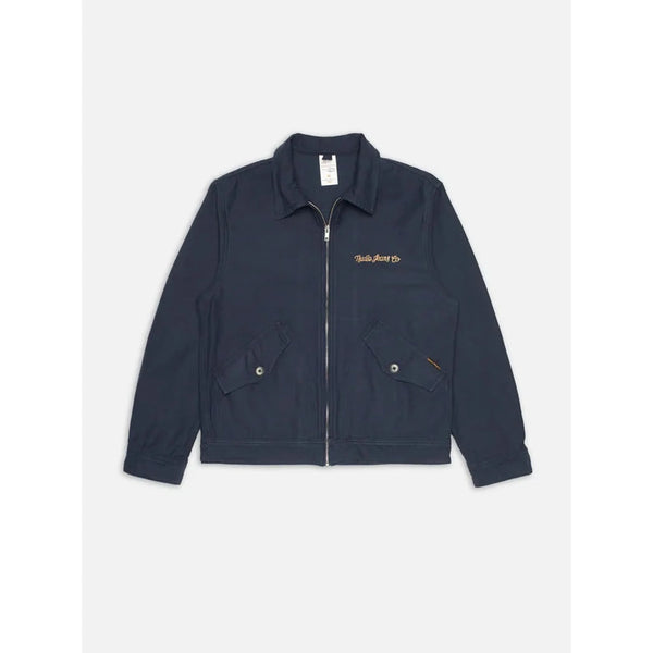 Nudie Jeans Blaze Zip Jacket Back Sateen — Navy