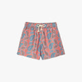 Pompeii Dark Pink Big Paisley Swim Trunks