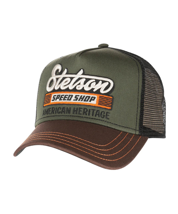 Stetson Casquette Trucker Cap Speed Shop — Chestnut/Olive