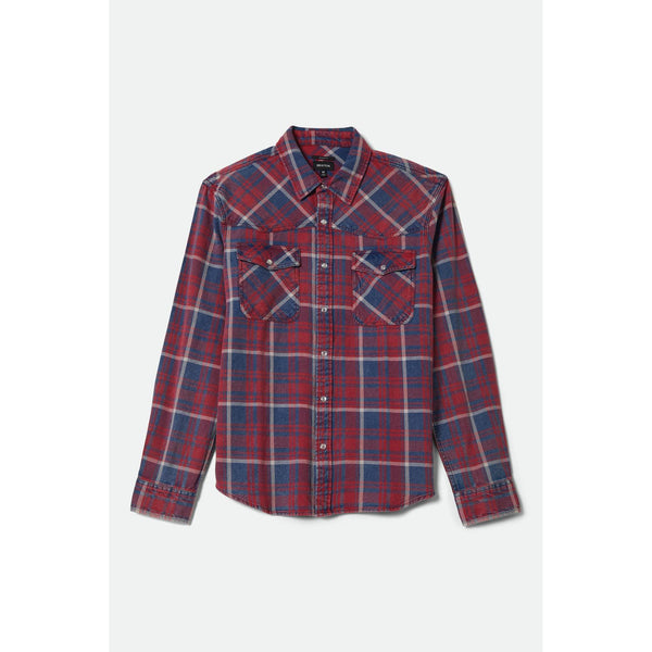 Brixton Waylon Lightweight Overshirt — Denim Plaid
