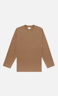 Wooden Maglia Longsleeve-Shirt — Karamell / Creme Herren