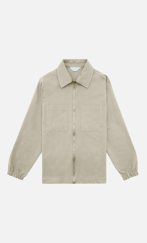 Wooden Chemise Zip Shirt — Beige