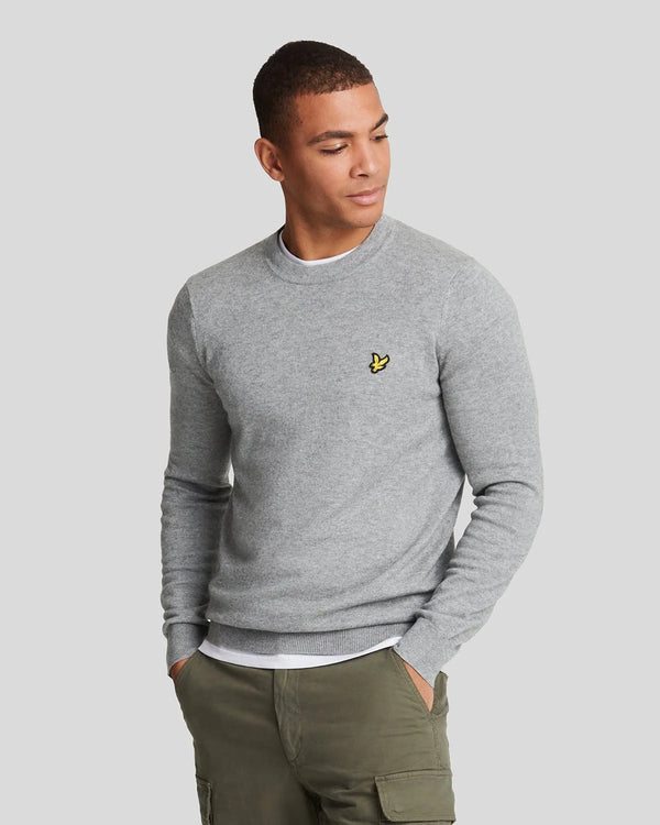 COTTON MERINO CREW NECK JUMPER