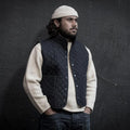 02 GILET COL OFF MAT DENIM SMALL small