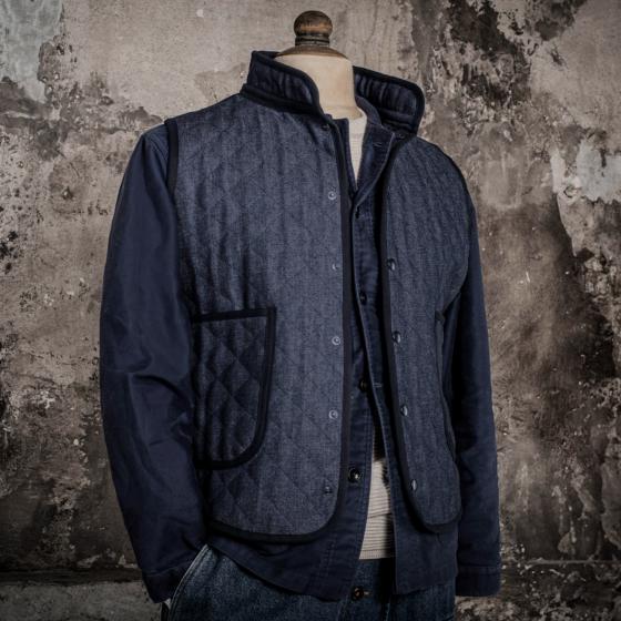 05 GILET COL OFF MAT DENIM SMALL small