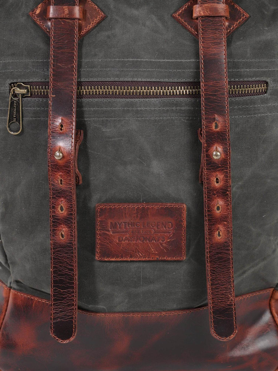 Daytona73 Mercado Canvas Buffalo Bag — Dark Cognac / Beige-DAYTONA73-Industrie