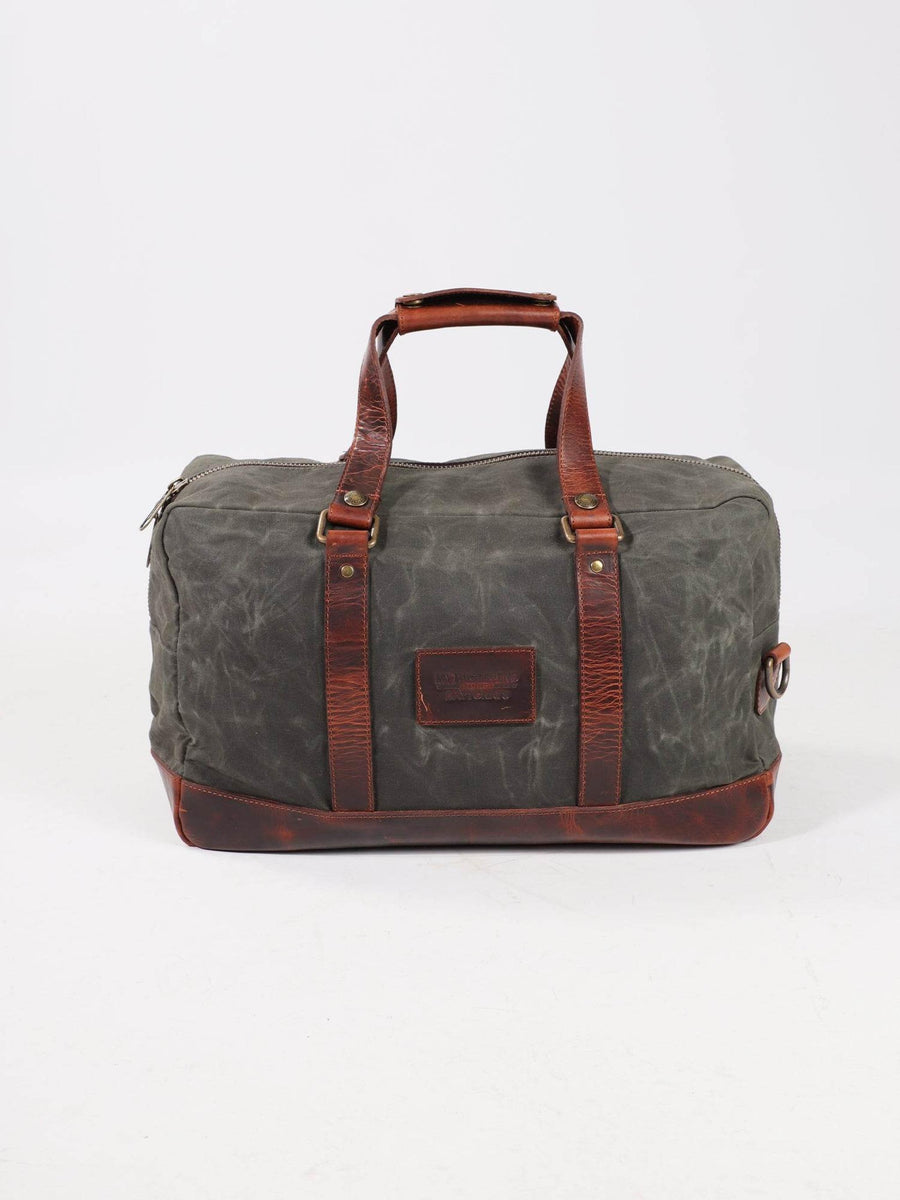 Daytona73 Sac Weekend Canvas Cow — Dark Cognac / Beige & Khaki