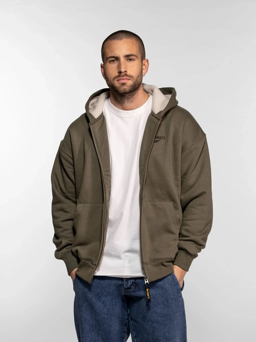Daytona73 Veste Sweat Hood Chamonix — Black / Khaki Green