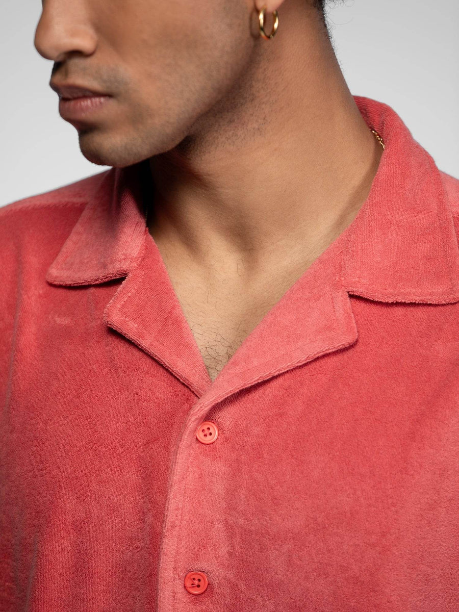 Daytona73 Oxnard Polo Éponge — Corail / Natural / Navy-DAYTONA73-Industrie