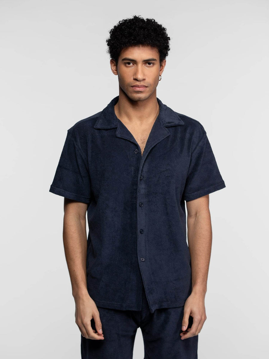 Daytona73 Oxnard Polo Éponge — Corail / Natural / Navy-DAYTONA73-Industrie