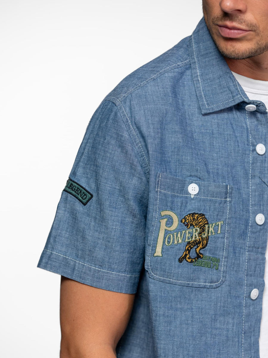 Daytona73 Peyote Chambray Denim Shirt — Medium Blue-DAYTONA73-Industrie