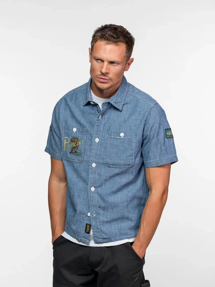 Daytona73 Peyote Chambray Denim Shirt — Medium Blue-DAYTONA73-Industrie