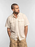 Daytona73 Chemise Amador Cotton Linen — Almond / Light Basalt / Natural