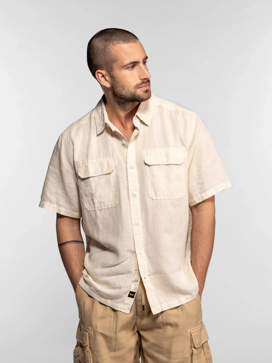 Daytona73 Chemise Amador Cotton Linen — Almond / Light Basalt / Natural