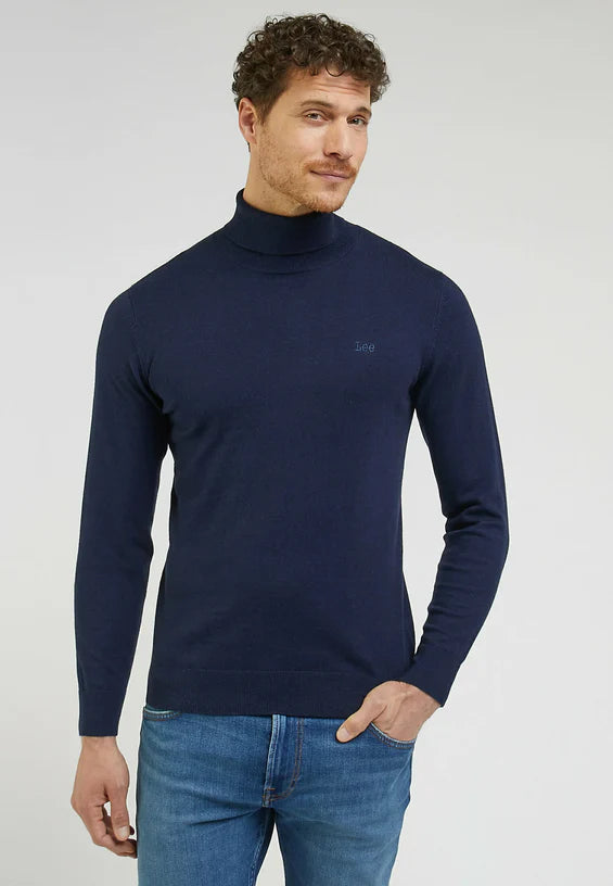 Lee Pull High-Neck Knit — Sky Captain