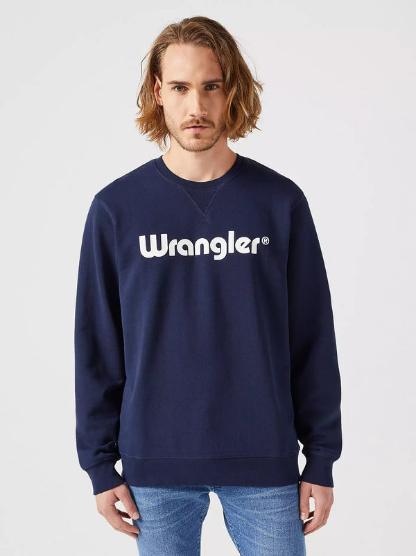 Wrangler Sweatshirt Logo Crew — Navy