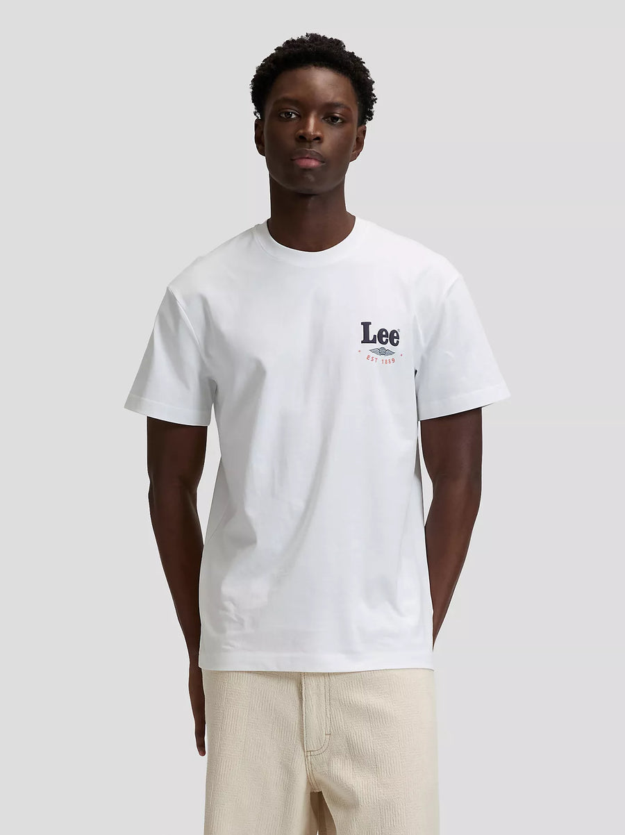 Lee Stamp Tee — Bright White-LEE-Industrie