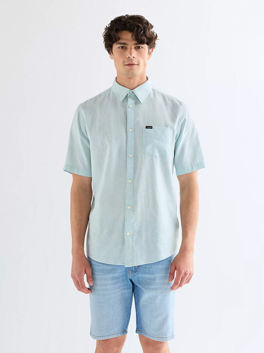 Wrangler Chemise SS 1-Pocket — Forget Me Not