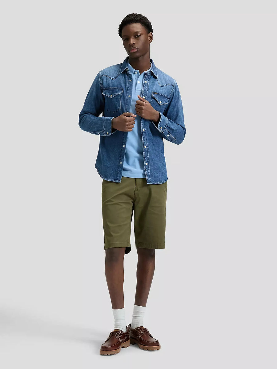 Lee Regular Chino Short — Olive Moss-LEE-Industrie