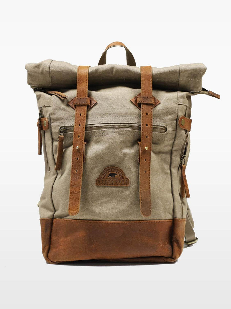Daytona73 Mercado Canvas Buffalo Bag — Dark Cognac / Beige-DAYTONA73-Industrie