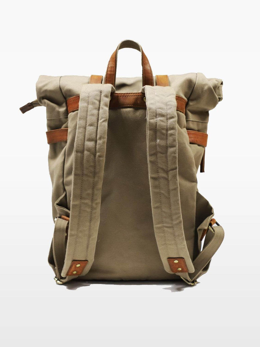 Daytona73 Mercado Canvas Buffalo Bag — Dark Cognac / Beige-DAYTONA73-Industrie