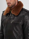 Daytona73 Pirate Fur Lamb Ermis Jacket — Black-DAYTONA73-Industrie