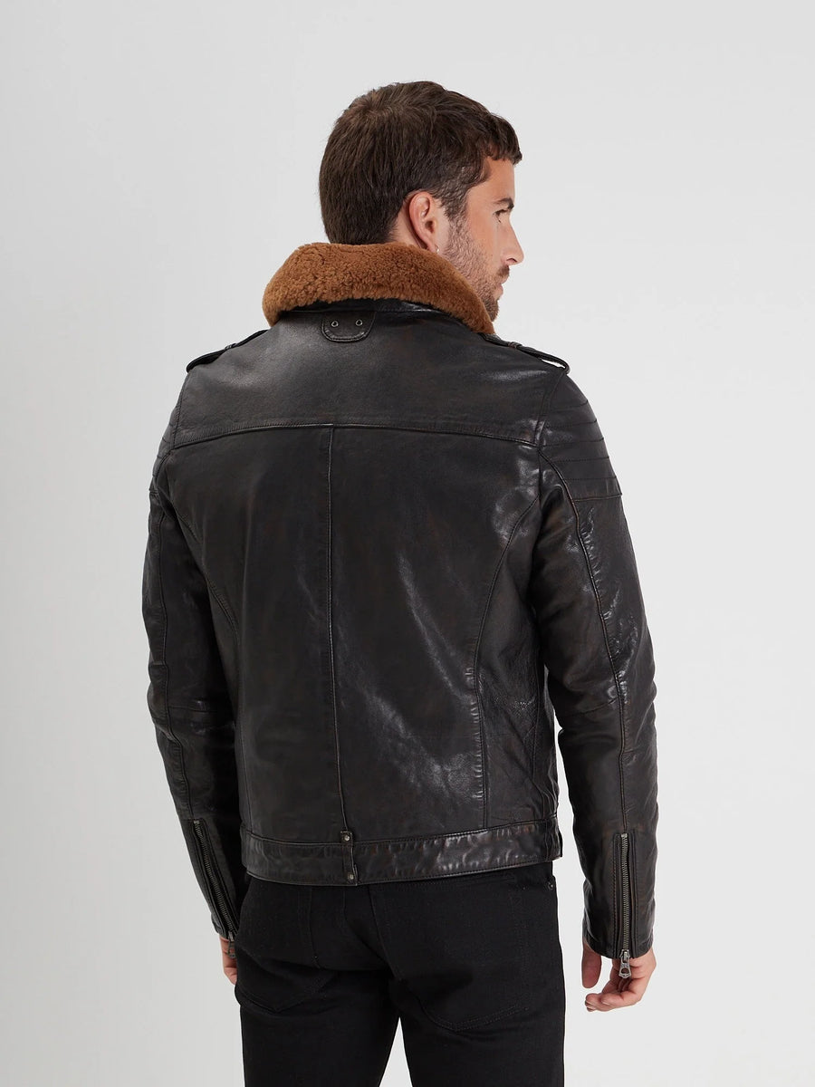Daytona73 Pirate Fur Lamb Ermis Jacket — Black-DAYTONA73-Industrie