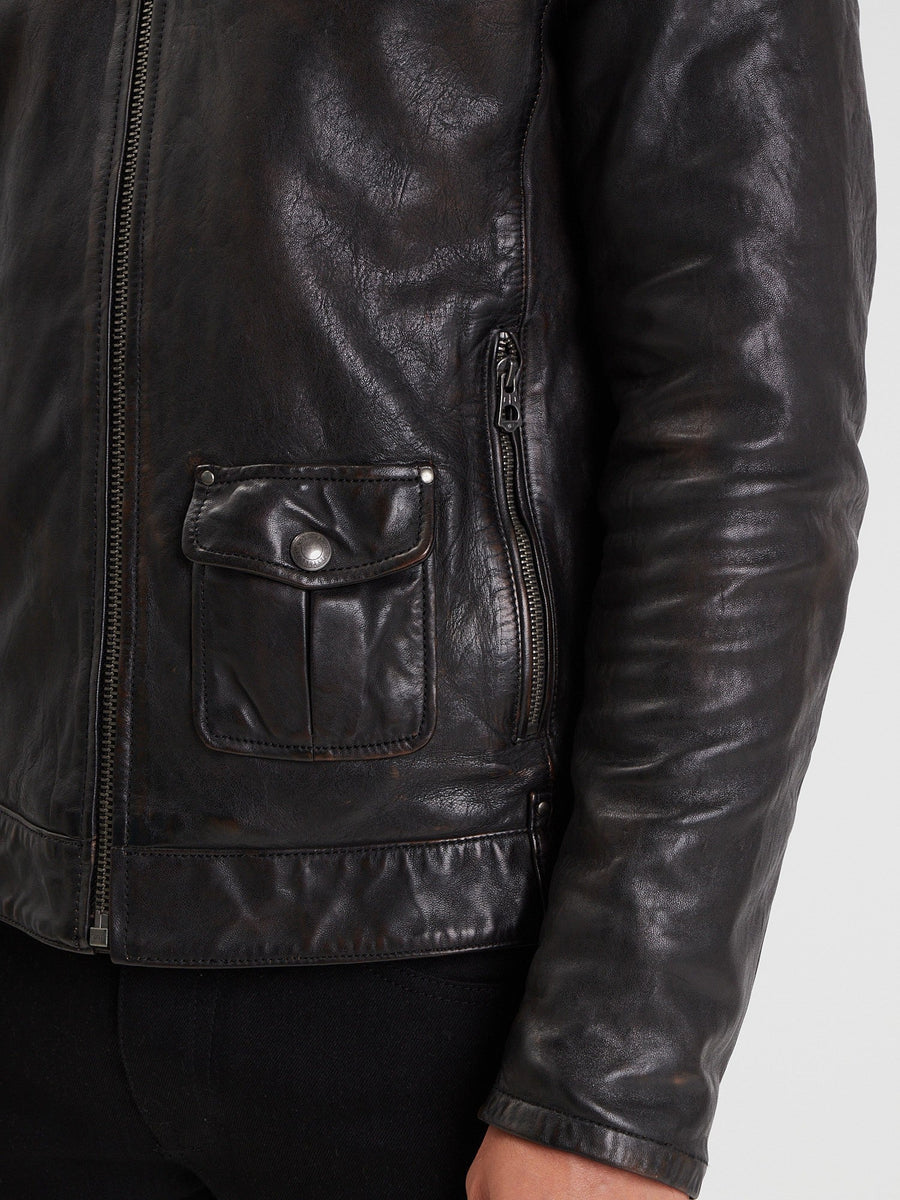 Daytona73 Pirate Fur Lamb Ermis Jacket — Black-DAYTONA73-Industrie