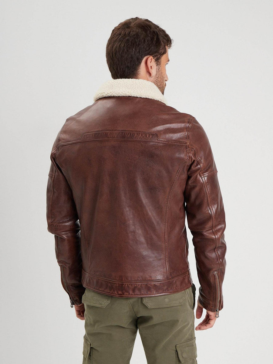 Daytona73 Platon Fake Fur Lamb Paolo Jacket — Dark Cognac-DAYTONA73-Industrie