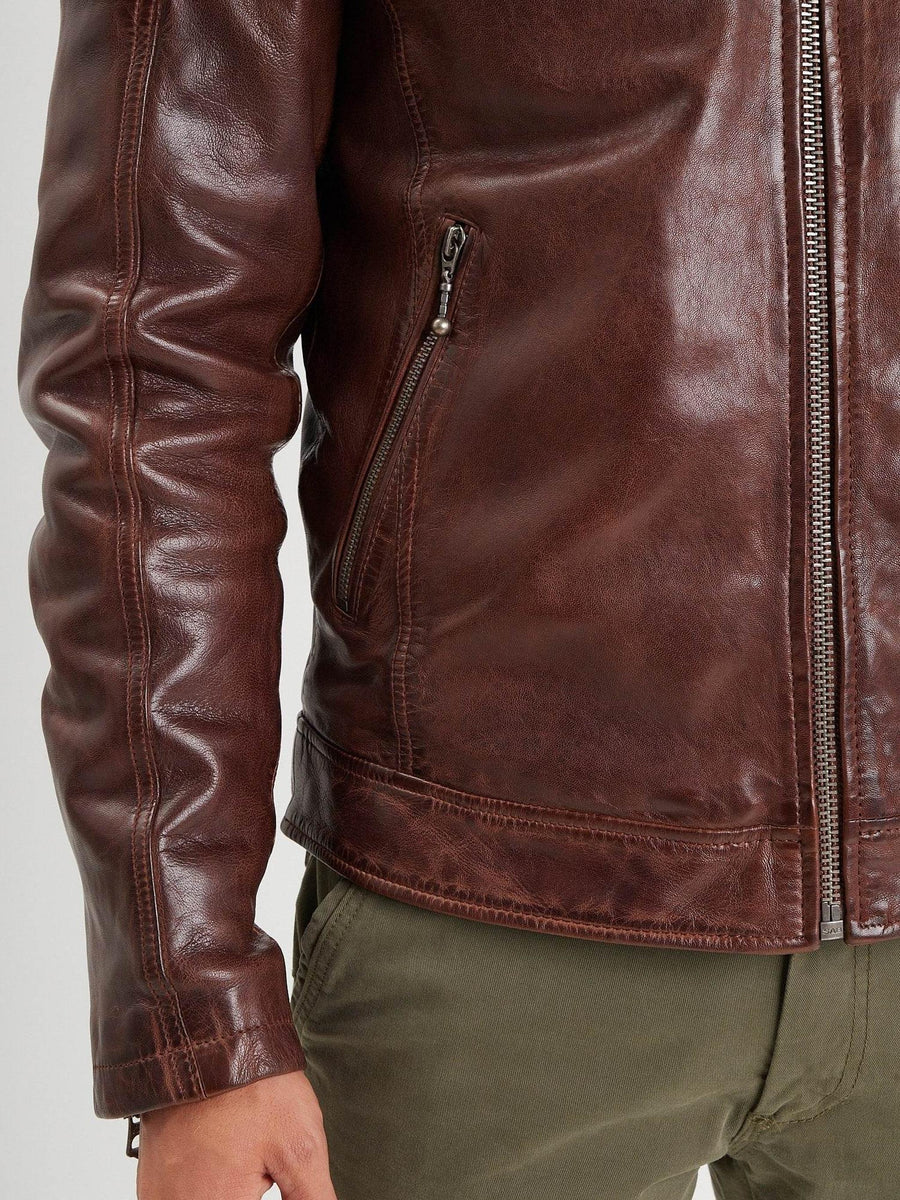 Daytona73 Platon Fake Fur Lamb Paolo Jacket — Dark Cognac-DAYTONA73-Industrie