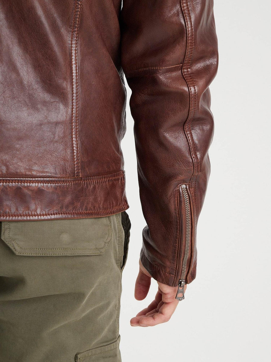 Daytona73 Platon Fake Fur Lamb Paolo Jacket — Dark Cognac-DAYTONA73-Industrie