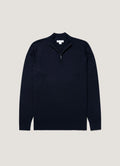 Sunspel Sweat Half-Zip — Navy
