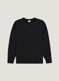 Sunspel Sweatshirt Loopback — Black / Grey Melange
