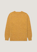 Sunspel Pull Brushed Shetland Crew Neck — Saffron / Navy / Sea Moss