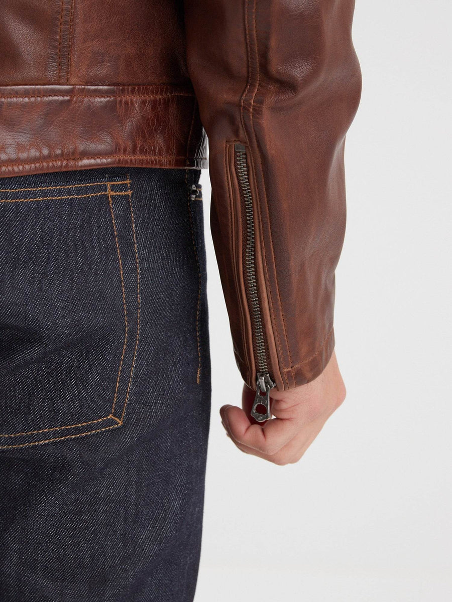 Daytona73 Mick Sheep Tiger Jacket — Black / Bison / Cognac-DAYTONA73-Industrie