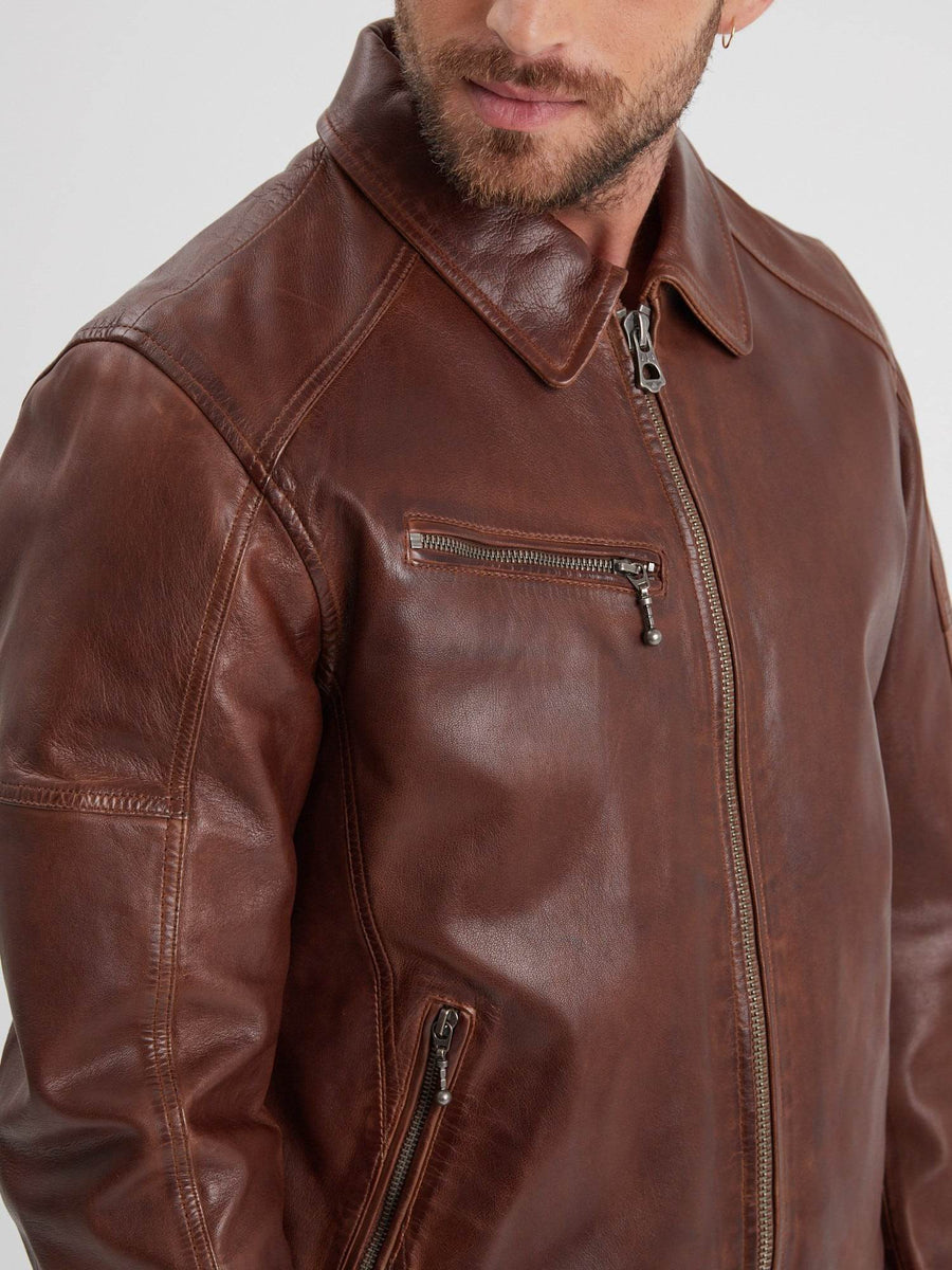 Daytona73 Mick Sheep Tiger Jacket — Black / Bison / Cognac-DAYTONA73-Industrie