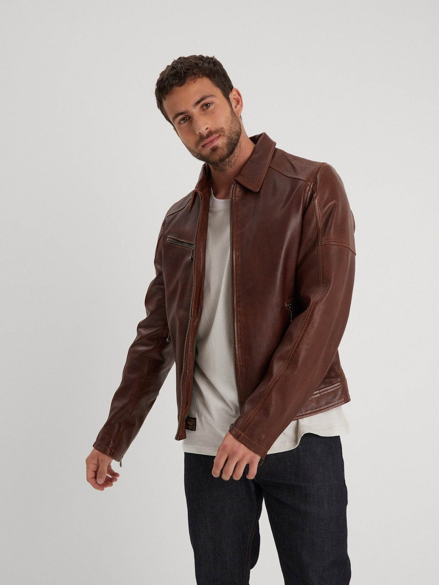 Daytona73 Mick Sheep Tiger Jacket — Black / Bison / Cognac-DAYTONA73-Industrie