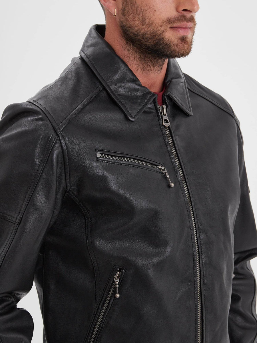 Daytona73 Mick Sheep Tiger Jacket — Black / Bison / Cognac-DAYTONA73-Industrie