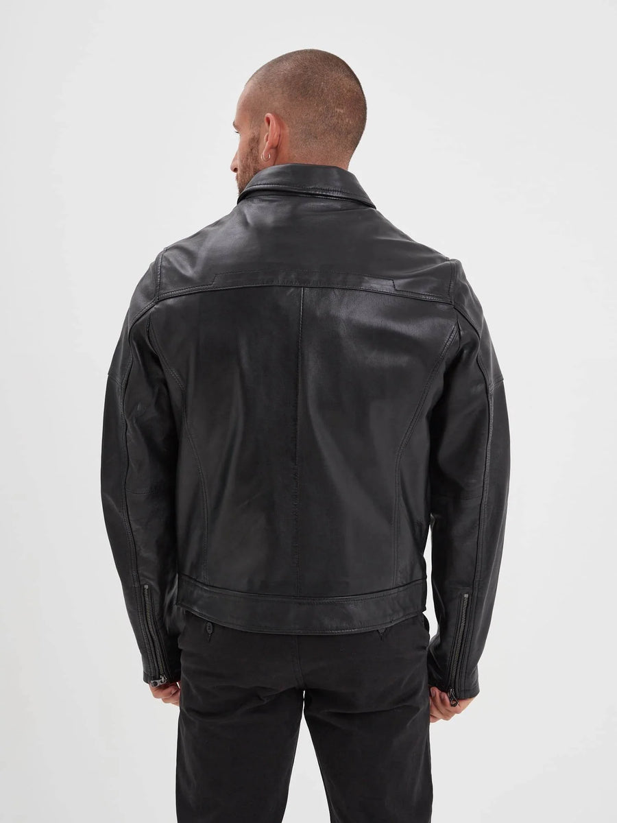 Daytona73 Mick Sheep Tiger Jacket — Black / Bison / Cognac-DAYTONA73-Industrie