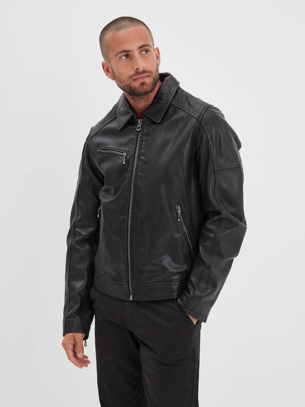 Daytona73 Mick Sheep Tiger Jacket — Black / Bison / Cognac-DAYTONA73-Industrie