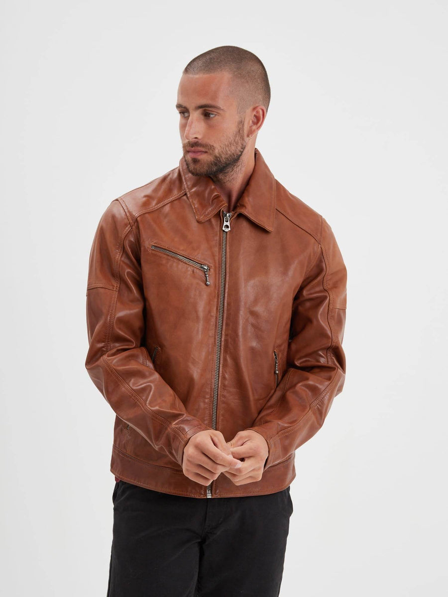 Daytona73 Mick Sheep Tiger Jacket — Black / Bison / Cognac-DAYTONA73-Industrie